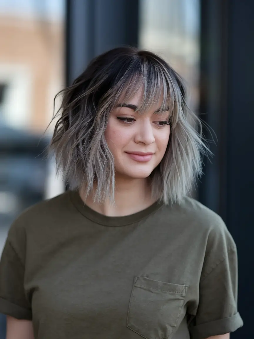 fall-short-haircuts-for-women-textured-ash-bob-with-choppy-fringe