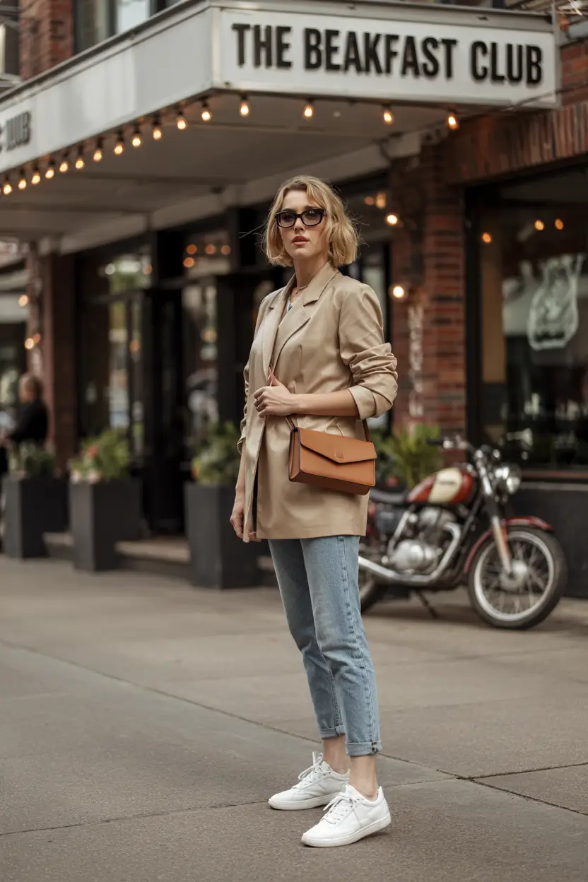 fall transition outfits City Girl Off-Duty Blazer Vibes