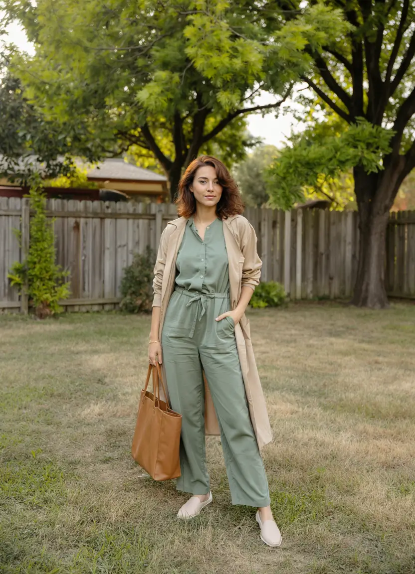 fall transition outfits Utility Chic Meets Duster Drama