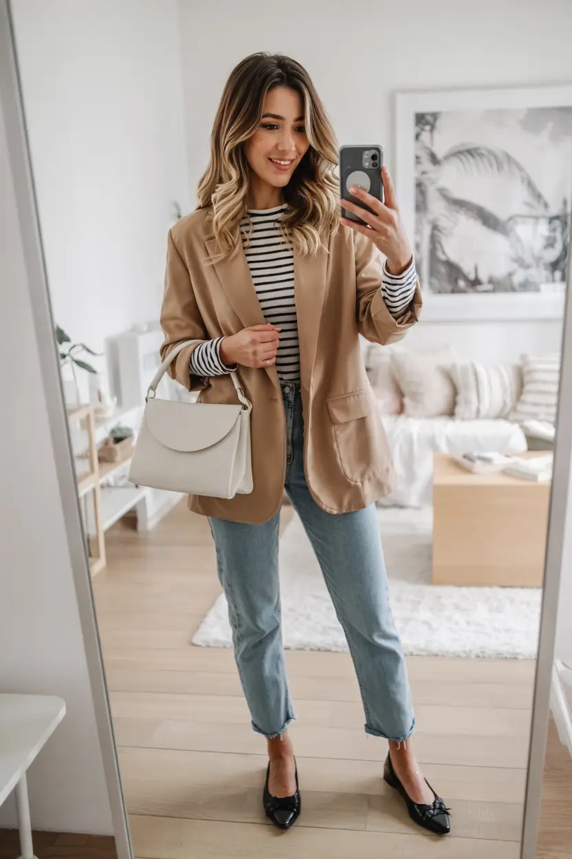 fall transition outfits Parisian Playfulness with a Modern Twist