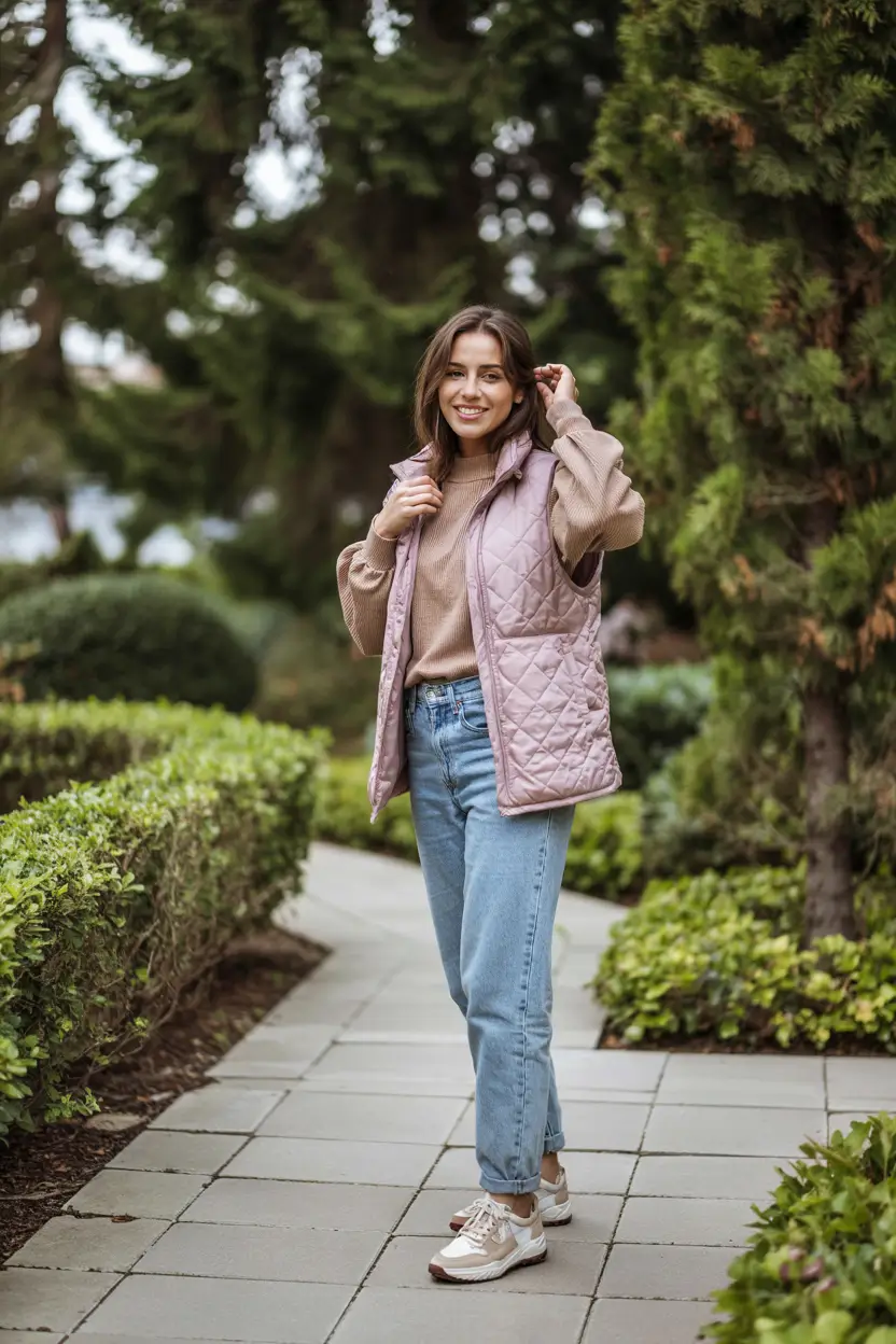 fall transition outfits Muted Quilts & Denim Dreams