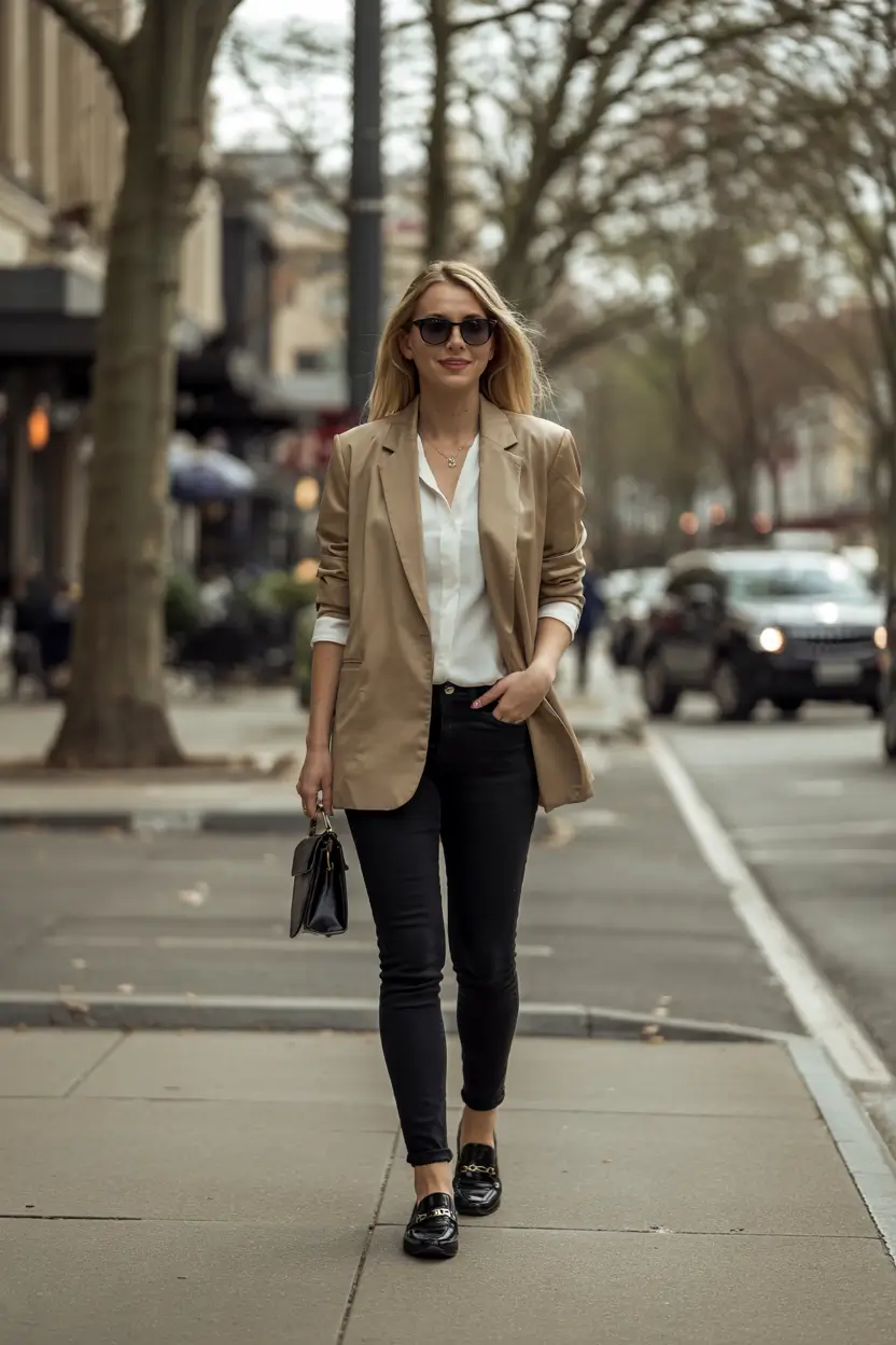 fall transition outfits Effortless Blazer Energy for Crisp Morning Commutes