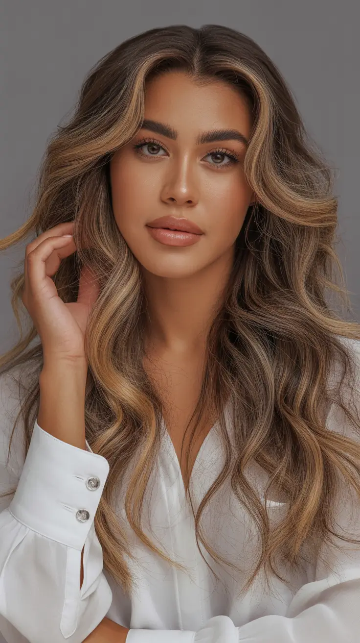 hair color for brown skin Subtle Caramel Ribbons with a Lived-In Glow