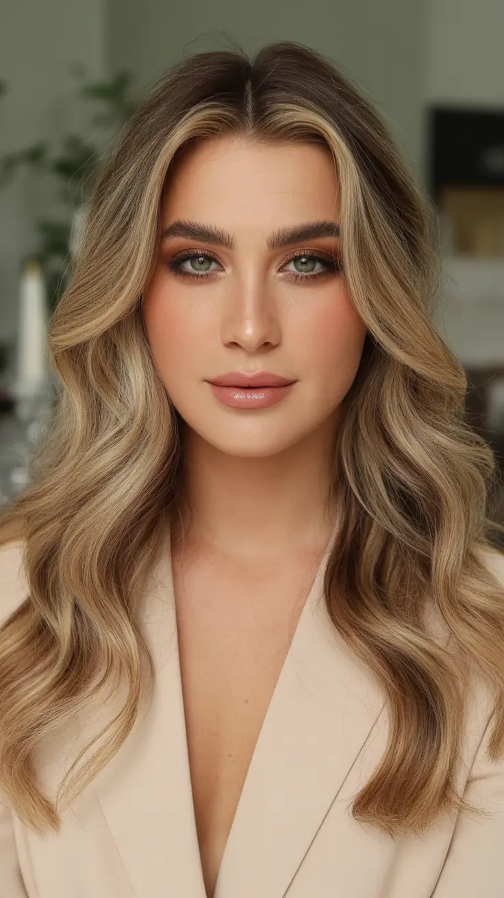 hair color for brown skin Cool Sand Blonde with Root Shadow