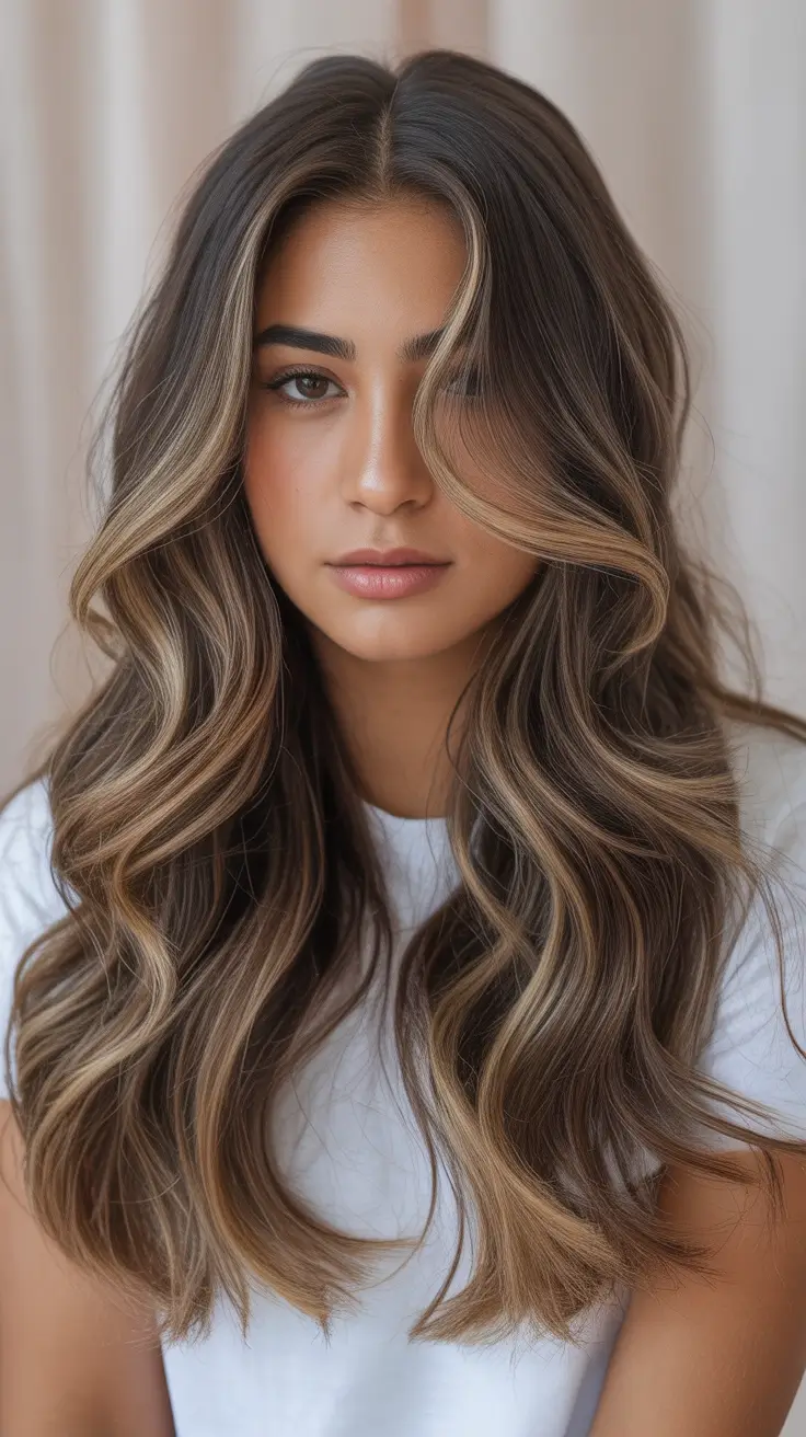 hair color for brown skin Dimensional Warm Brown Balayage