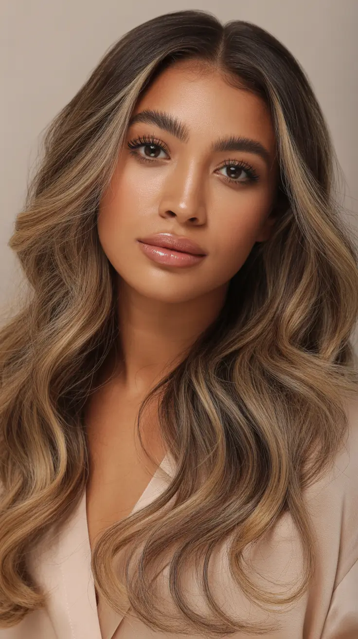 hair color for brown skin tone Subtle Golden Melt for Everyday Shine