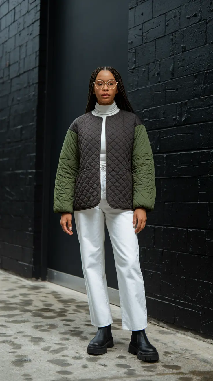 fall outfits Quilted Utility Meets Urban Cool