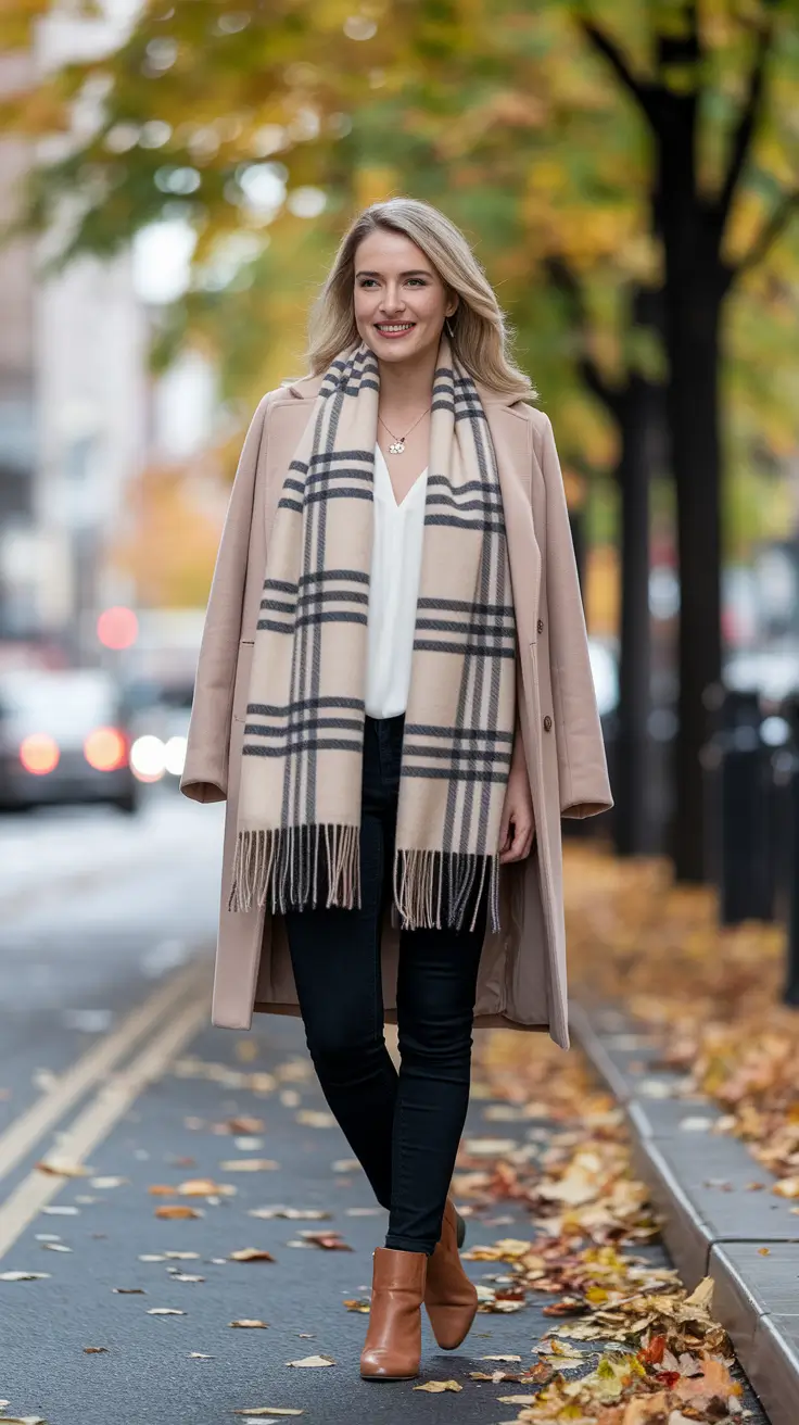 fall outfits Classic Camel and Check: The Polished Chill-Weather Uniform