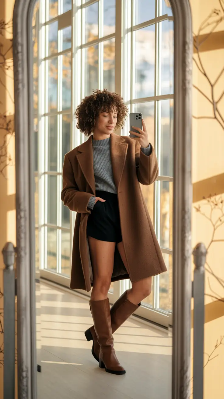 fall outfits Smart Texture Play: Knit Meets Tailoring