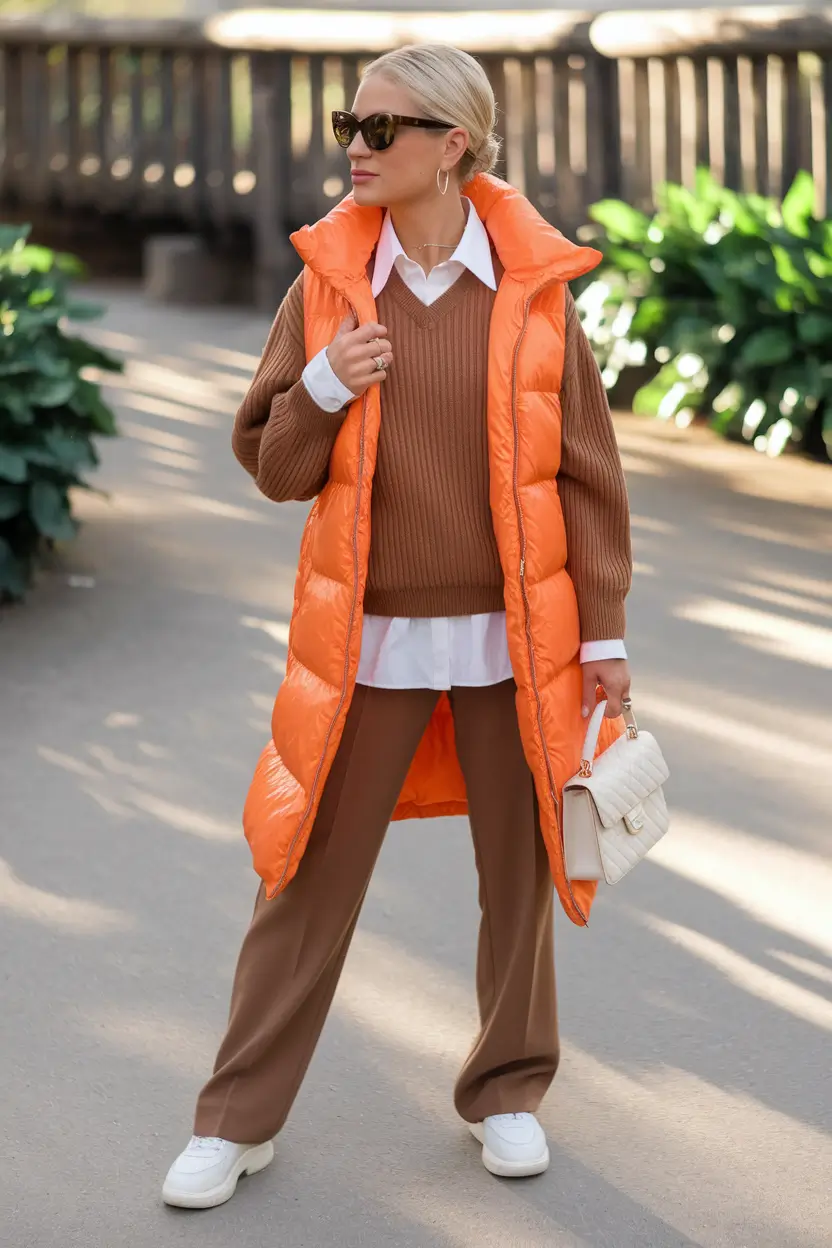 fall outfits Color Pop Layering: When Cozy Meets Bold
