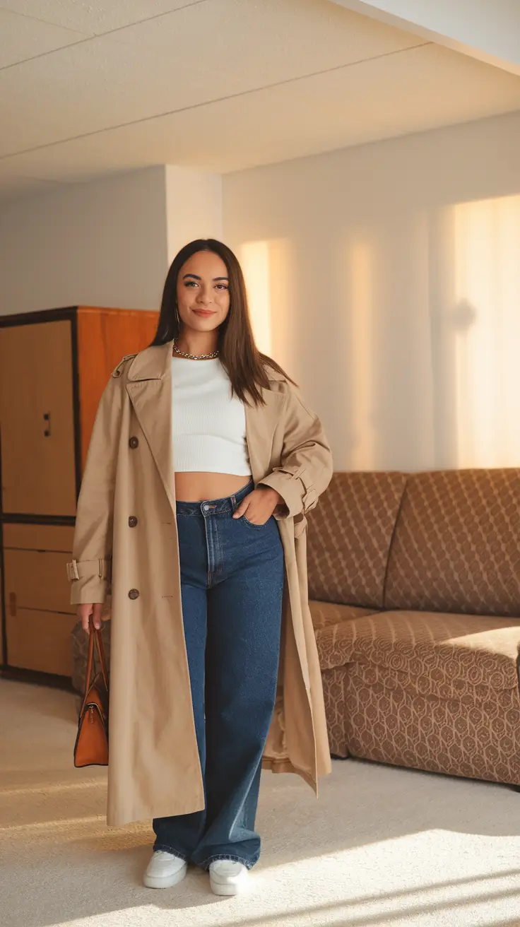 midsize fall outfits Classic Trench with a Modern Twist