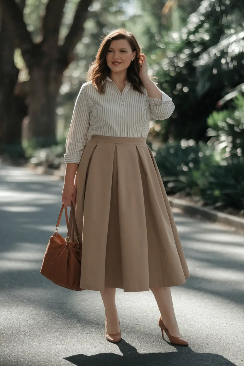 midsize fall outfits skirt Classic Midi Skirt with Timeless Charm