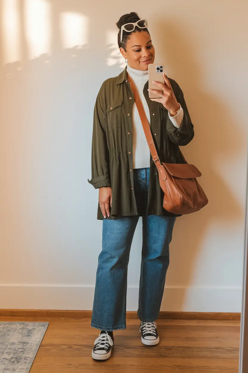 midsize fall outfits casual Chic Utility with Everyday Energy
