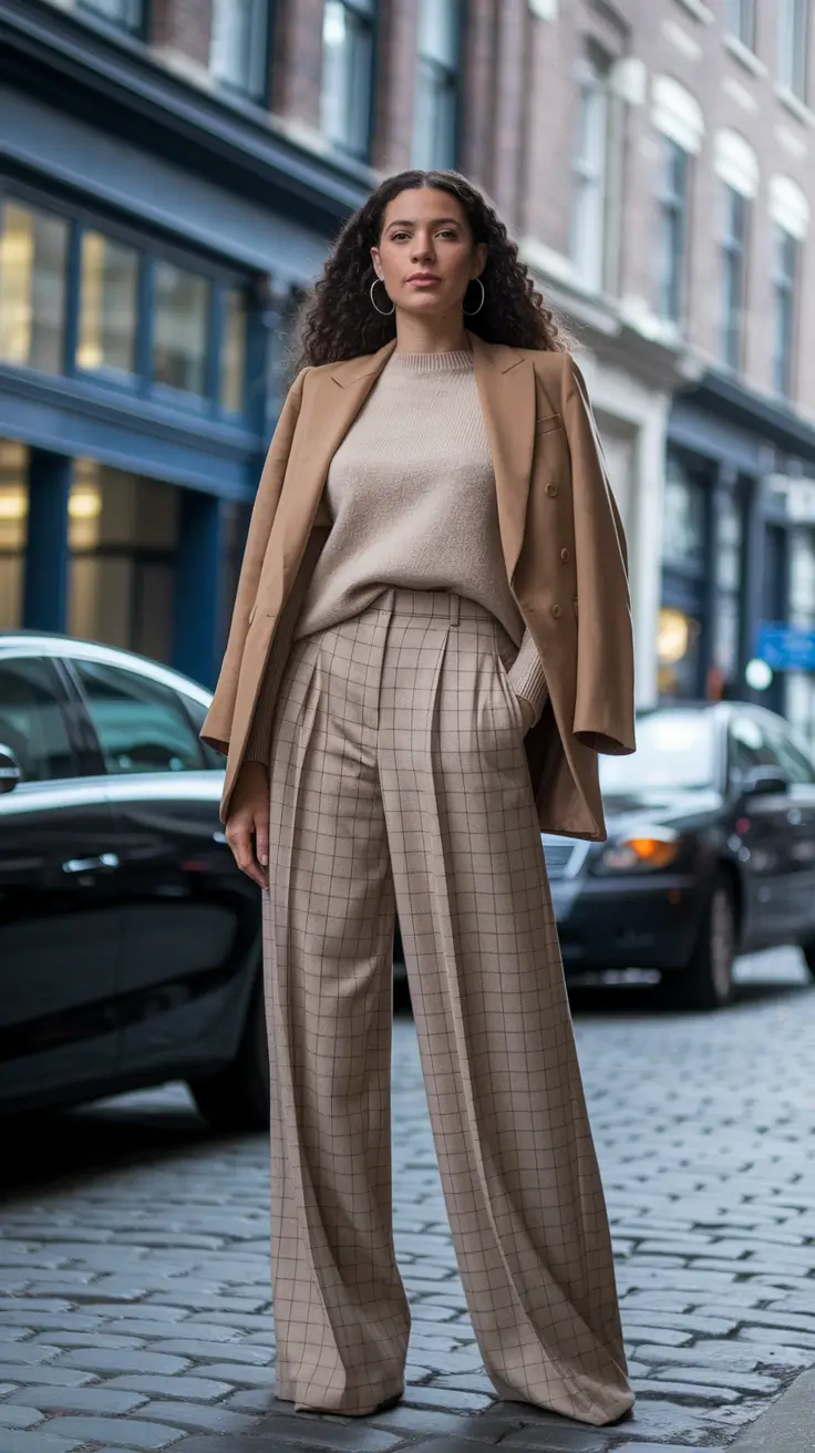 fall fashion clothes Power Plaid with Texture Balance