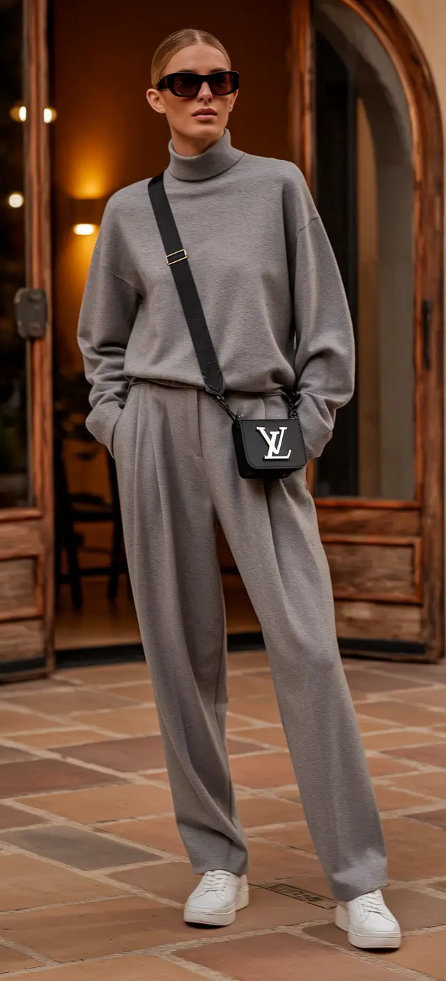 fall fashion clothes Effortless Luxury in Stone Grey