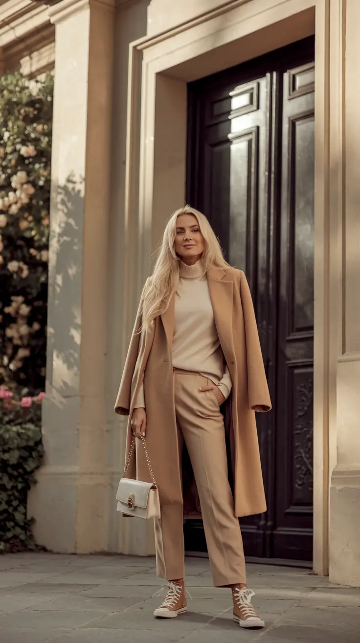 fall fashion clothes Modern Camel Tailoring Meets Casual Cool