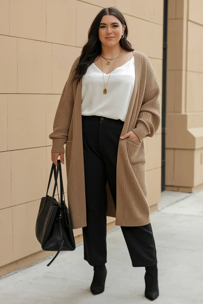 plus size fall fashion Soft Neutrals for Everyday Ease