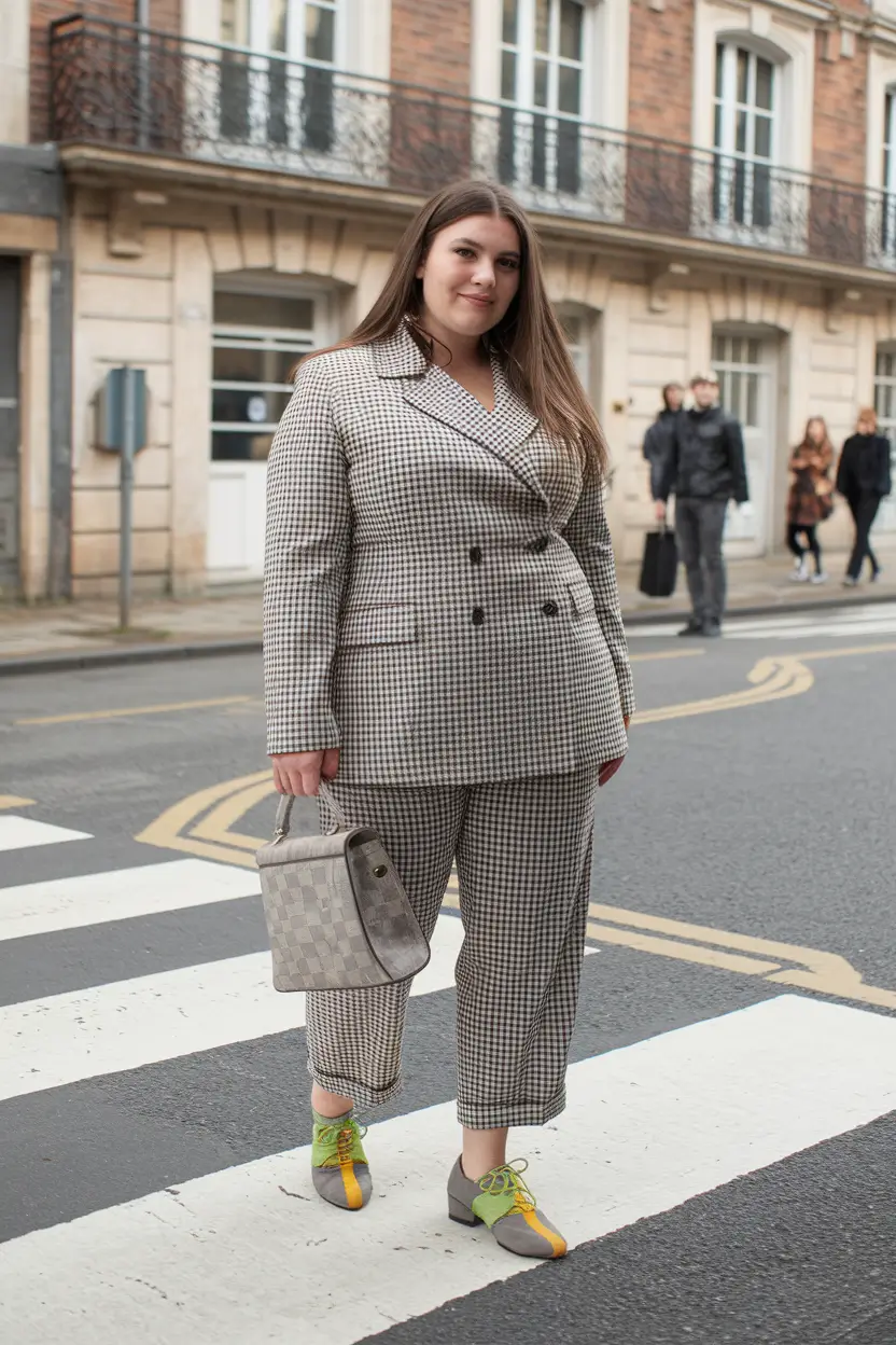 plus size fall fashion Retro Meets Corporate Cool
