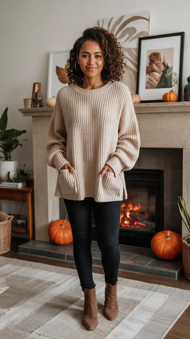 simple casual fall outfits 2025 Comfy Knits & Cozy Corners