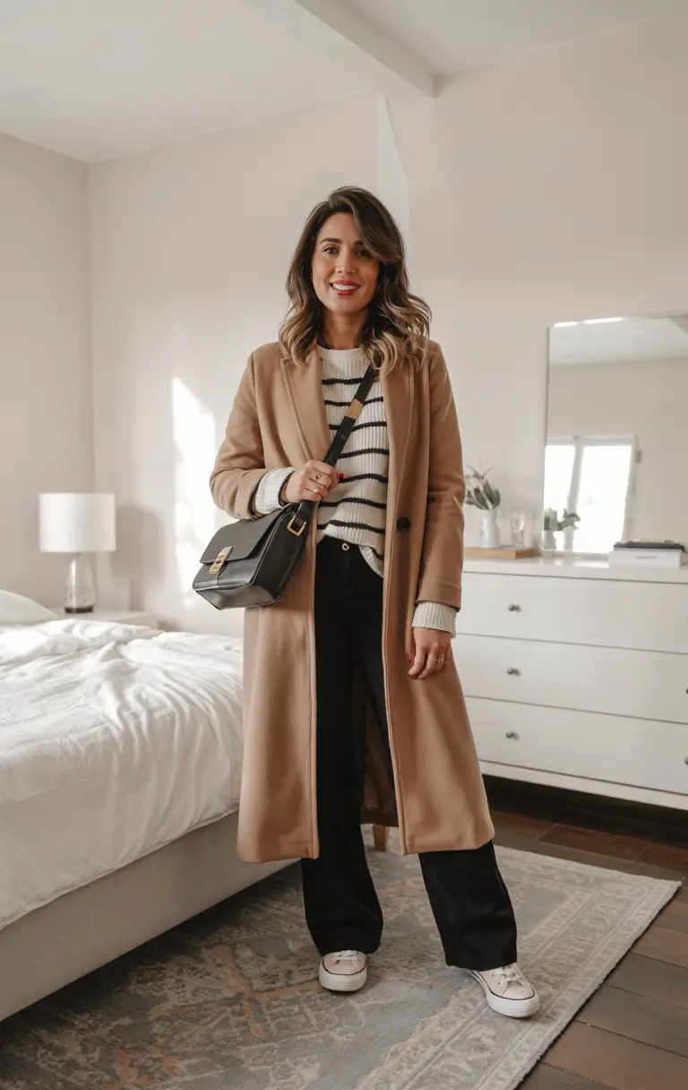 simple casual fall outfits 2025 Parisian Stripes, but Make It Workwear