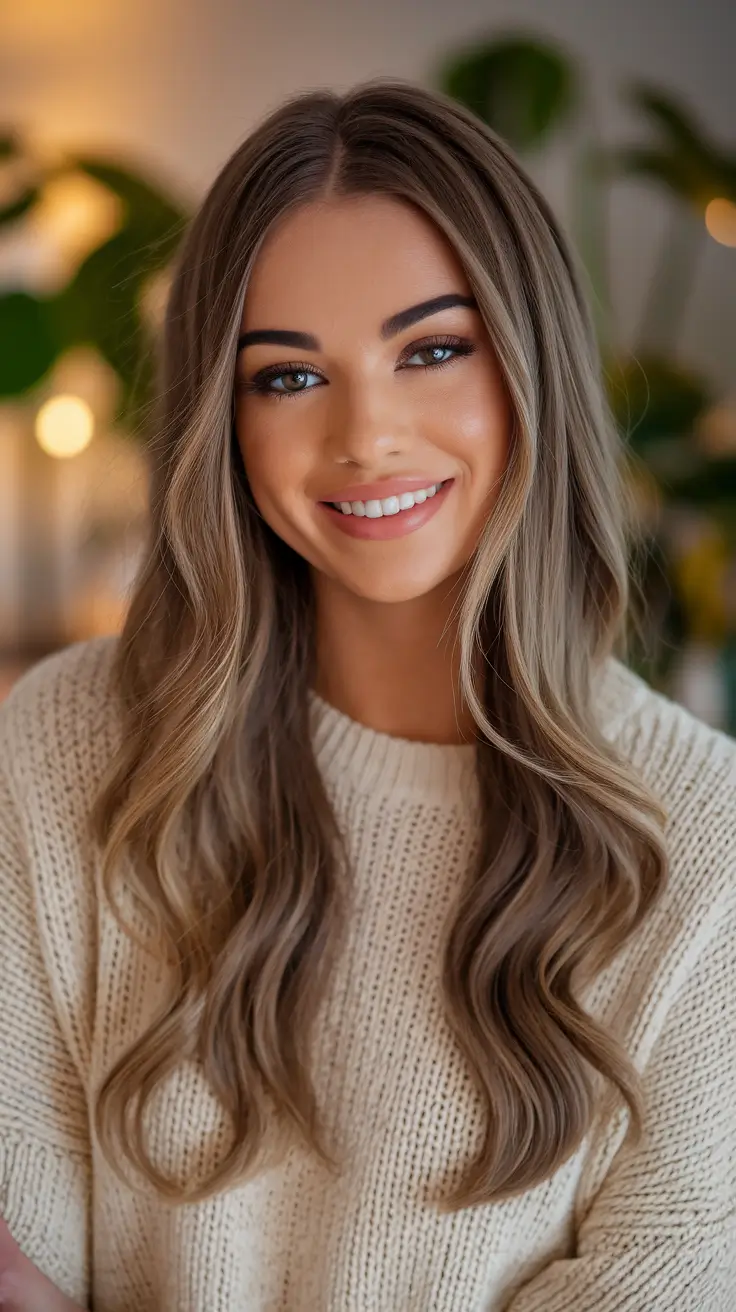 warm fall hair color light brown Latte Foam Elegance