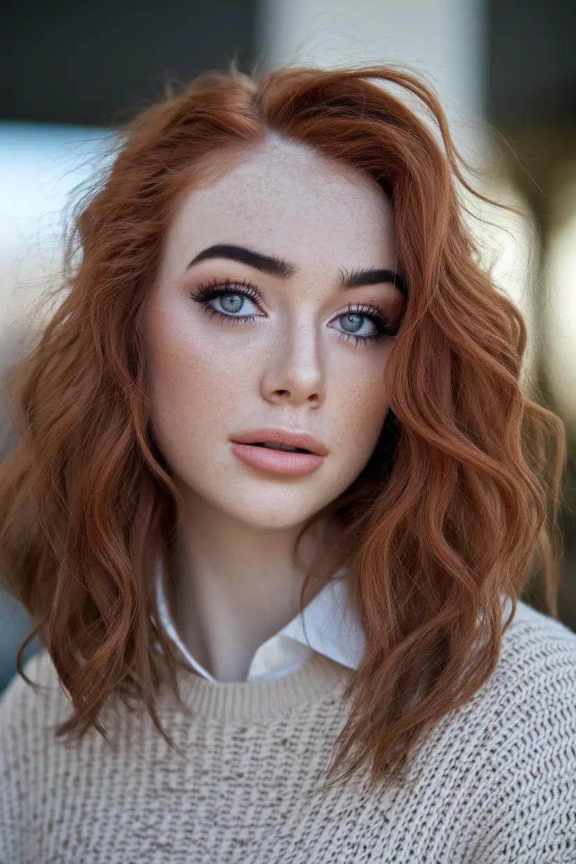 warm fall hair color red Spiced Copper Bob