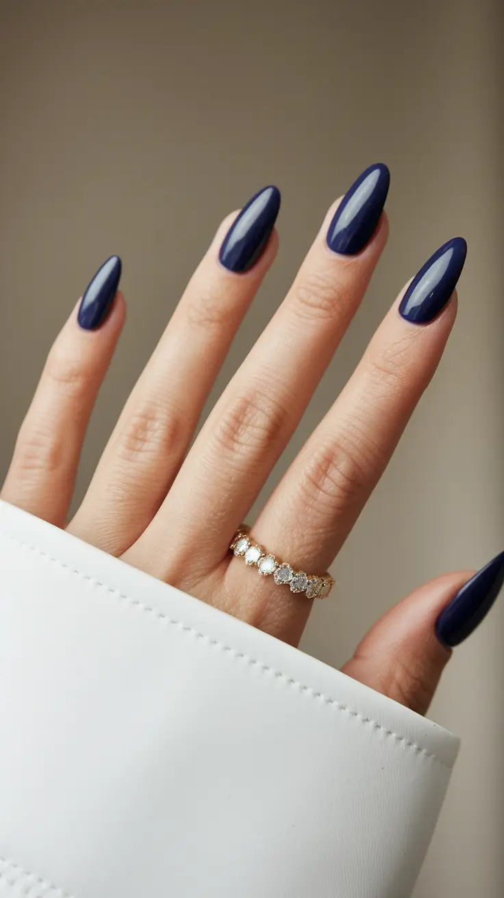 Autumn 2025 Nail Color Inspiration – Midnight Tuxedo Ovals