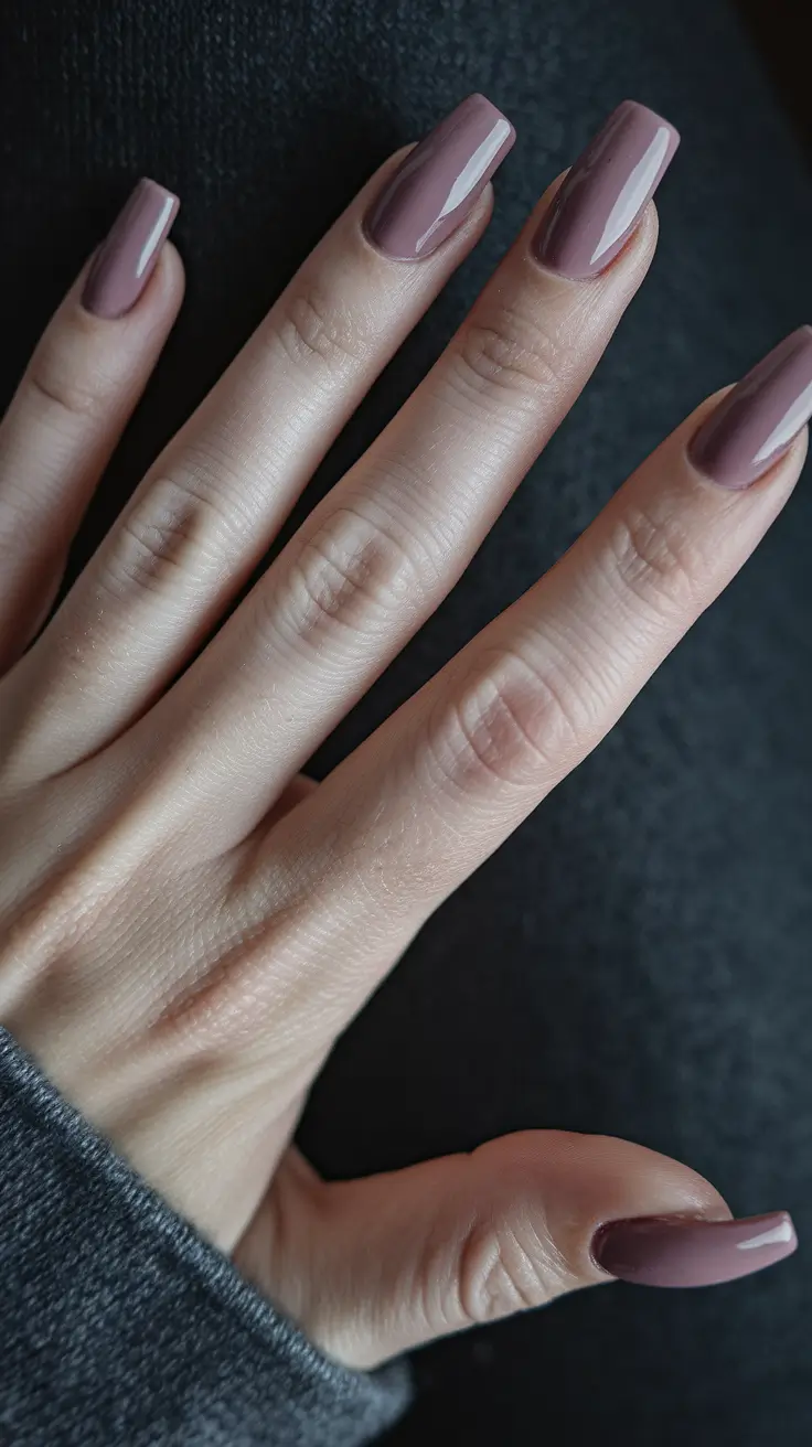 Autumn 2025 Nail Color Inspiration – Mushroom Mauve Modern