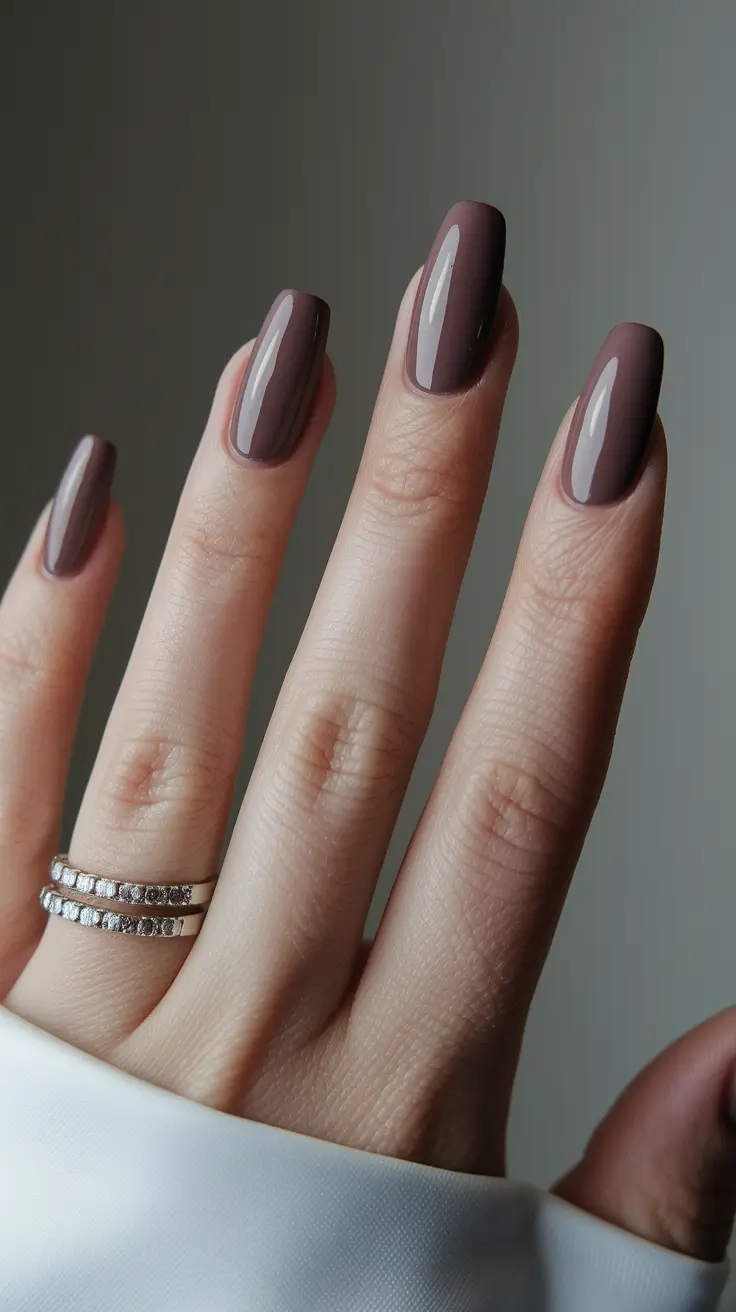 Autumn 2025 Nail Color Inspiration – Cocoa Smoke Elegance