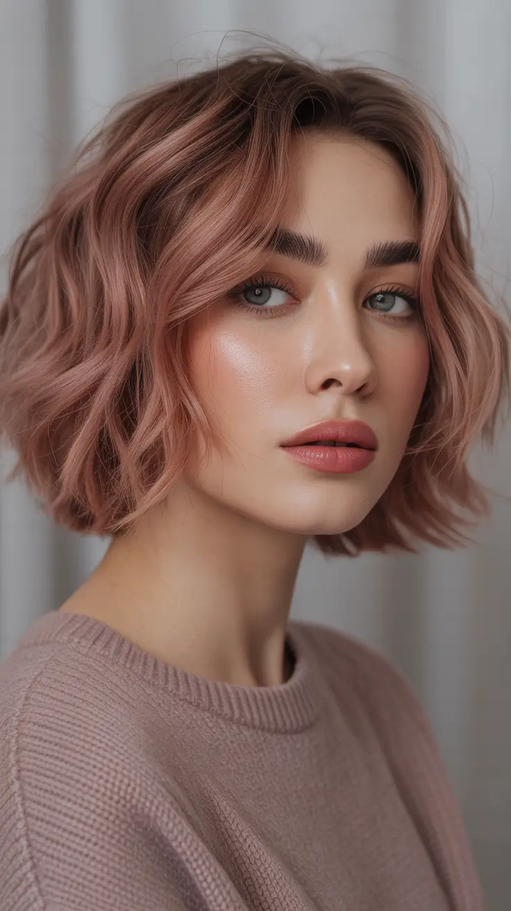 hair color fall – Rosy Pumpkin-Spice Bob