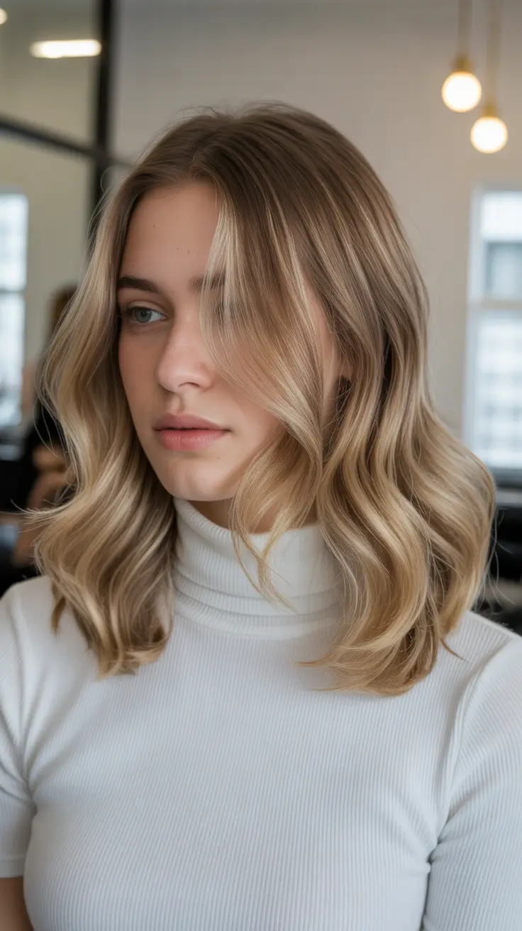 hair color fall – Buttery Beige Blonde Waves