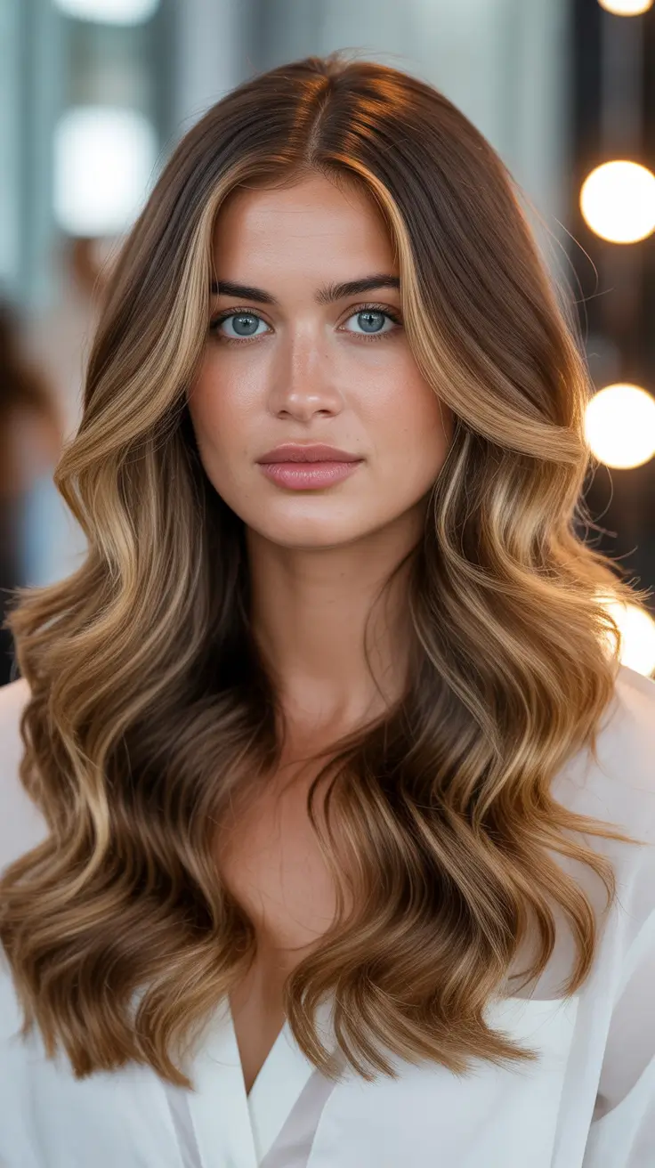 Chic and Cute Hair Color Ideas for Fall 2025 – Caramel Sunkiss on Dark Blonde Base