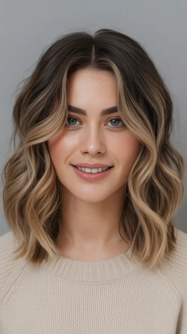 hair color fall – Rooted Bronde with Face-Frame Glow