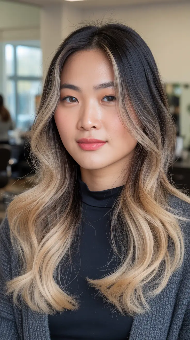 Chic and Cute Hair Color Ideas for Fall 2025 – Latte Melt with Soft Money Piece