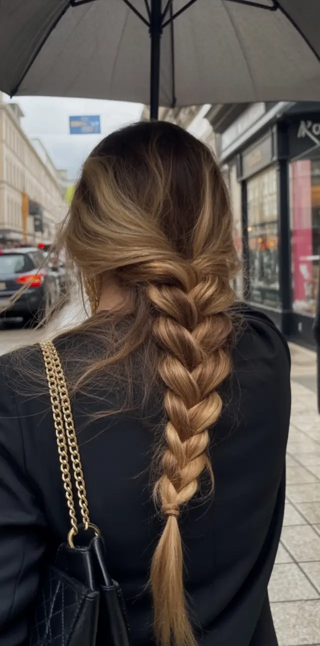 Insta-Cute Hairstyles for Fall 2025 – Rainy-Day Street Braid, Low and Luxe