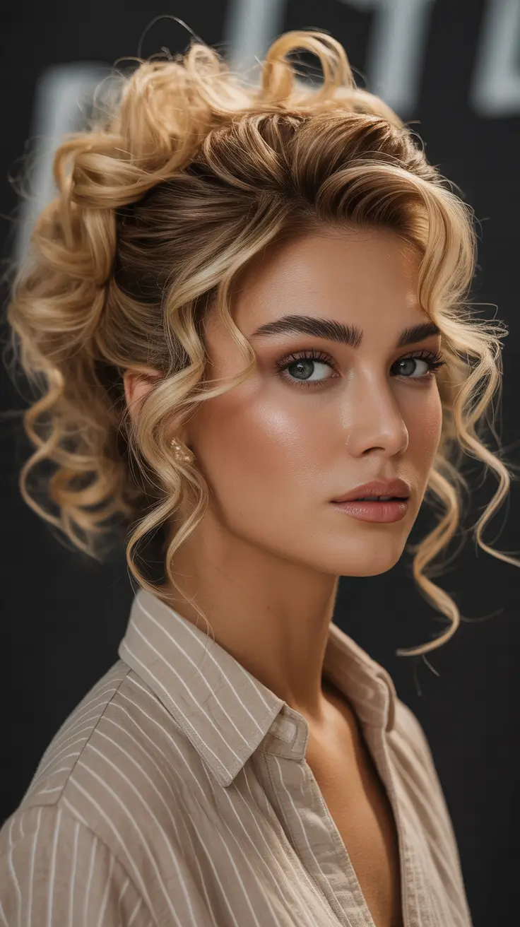 Insta-Cute Hairstyles for Fall 2025 – Polished French-Pin Updo with Face-Framing Swirls