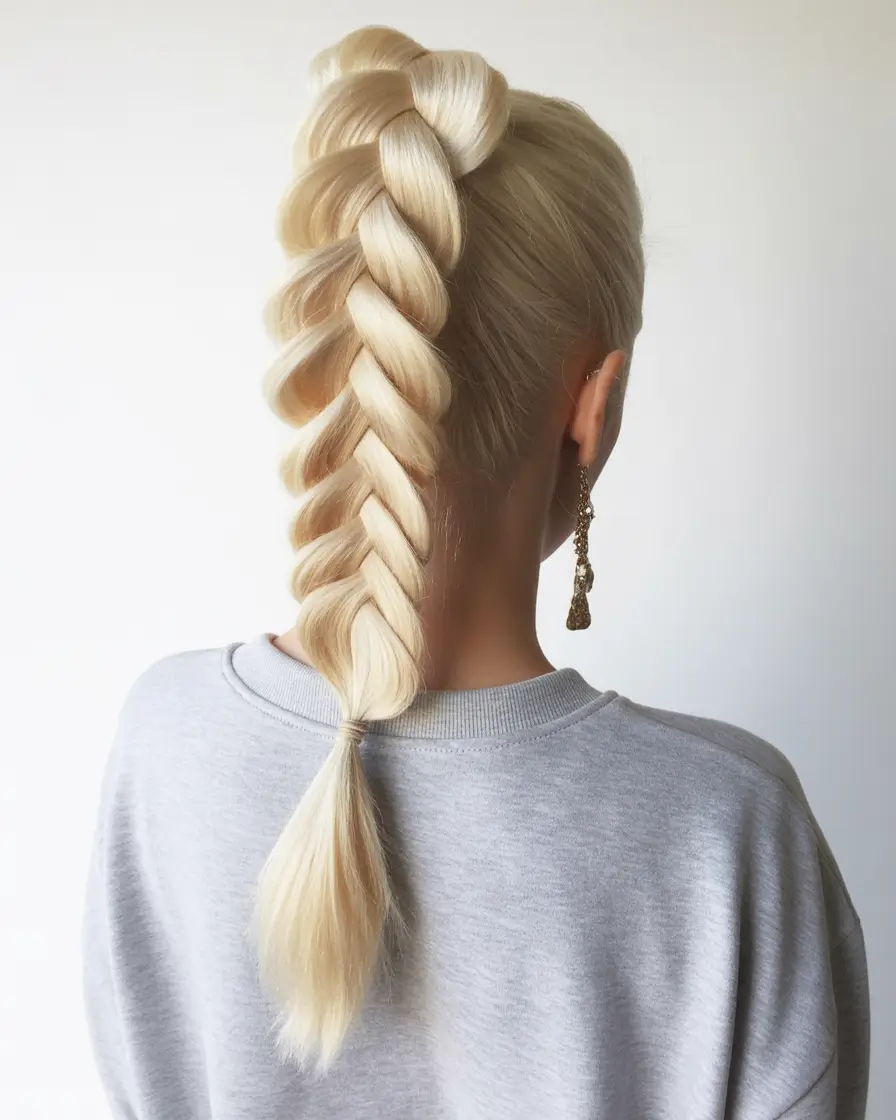 Insta-Cute Hairstyles for Fall 2025 – Plush Pull-Through Braid with Sporty Ease