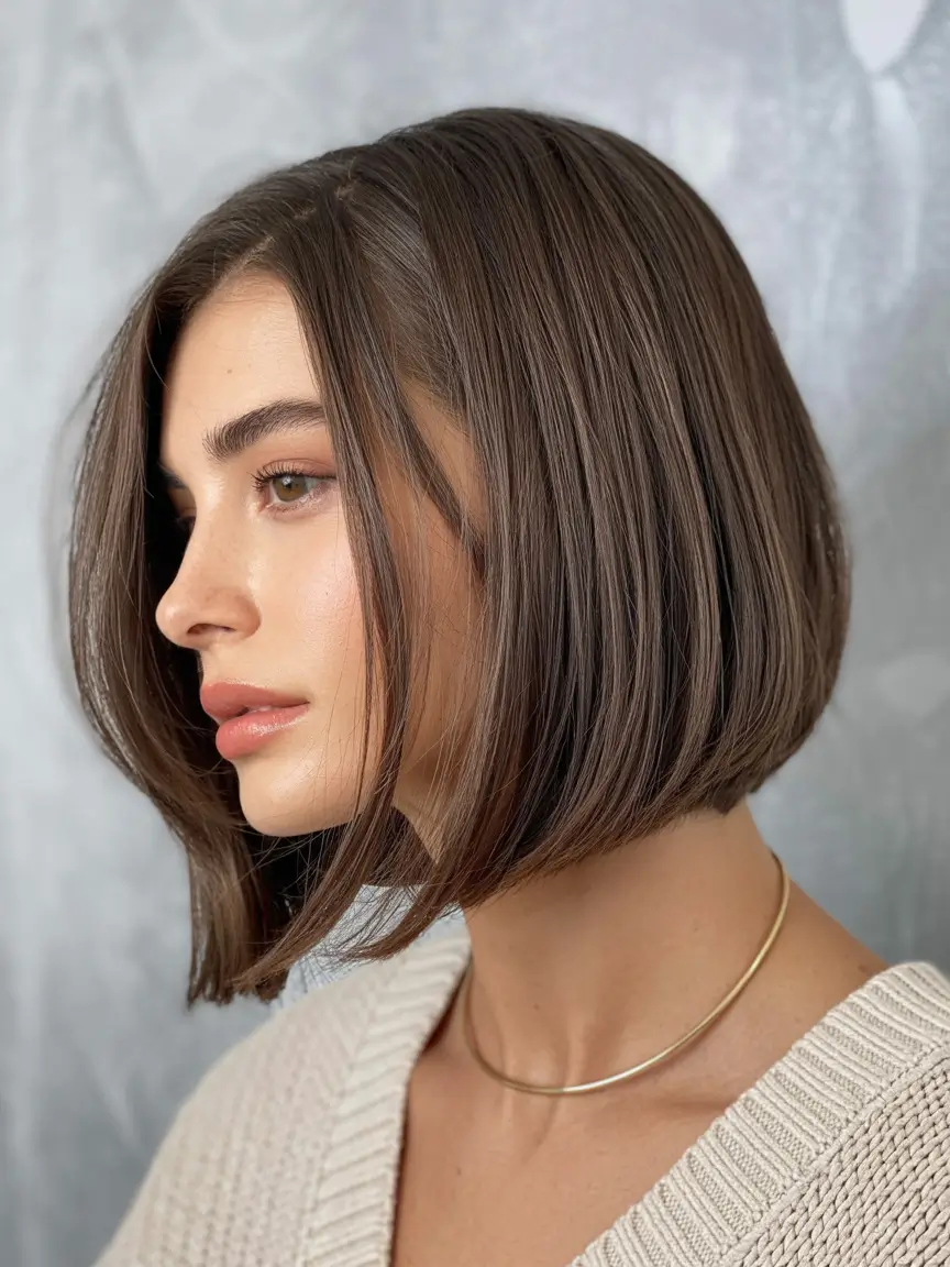 fall bob hairstyles – Polished Chin-Grazing Bob with Soft Bevel