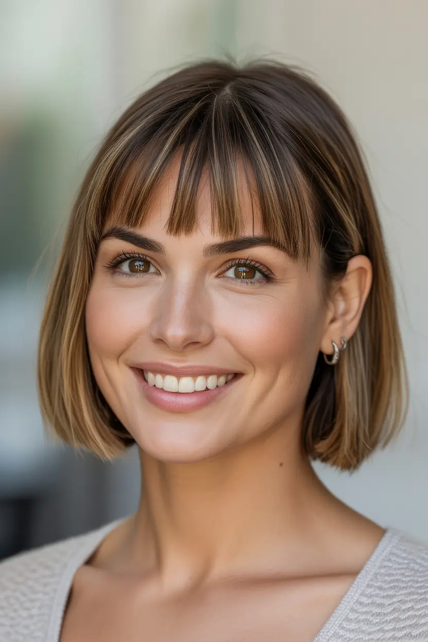 fall bob hairstyles – Paris-Micro Fringe Bob, Neat and Minimal
