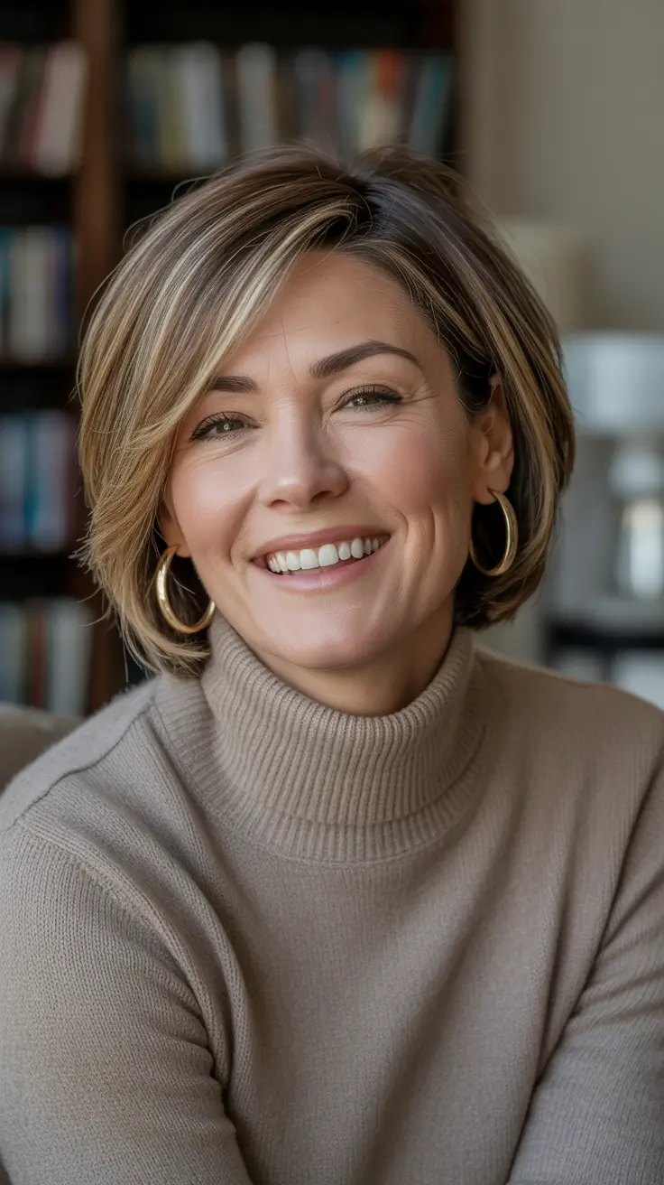 fall bob hairstyles — Lived-In Wheat-Blonde Bob with Side Lift