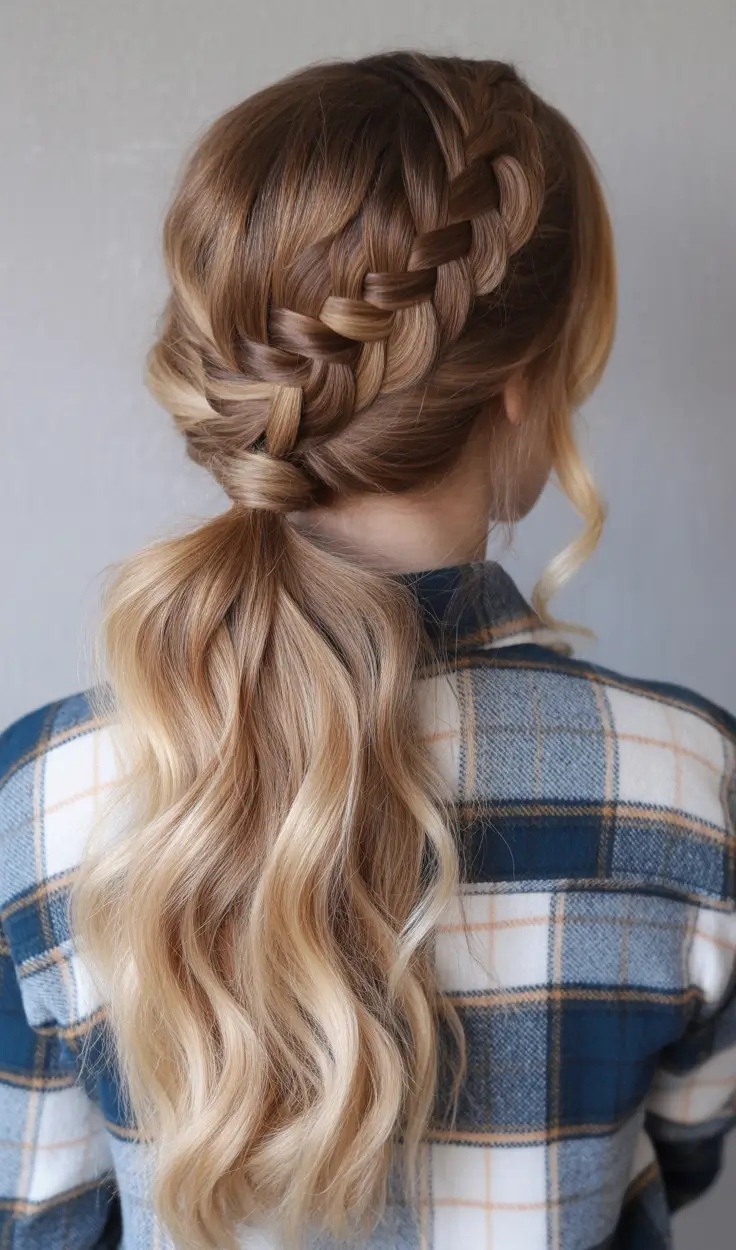 fall braids hairstyles Laid-Back Side Braid with Wavy Pony