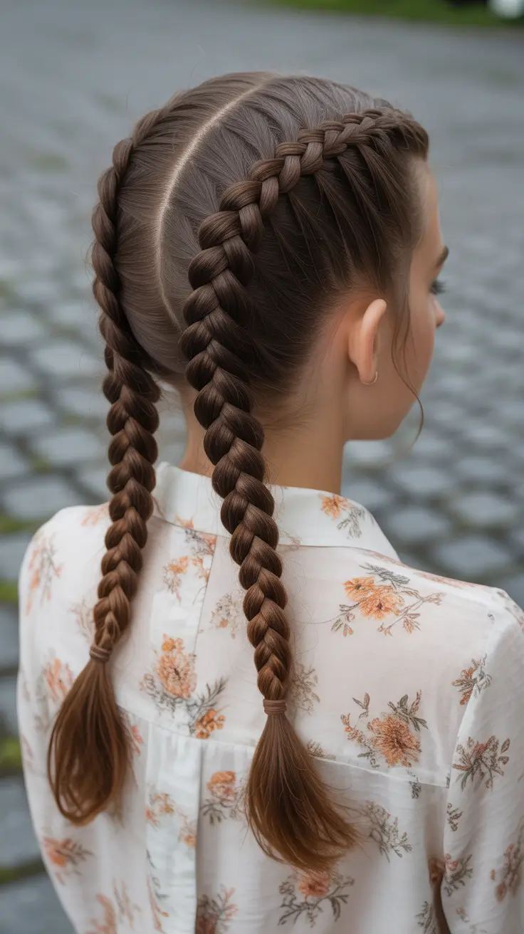 fall braids hairstyles Double Dutch Braids for Cozy Cool