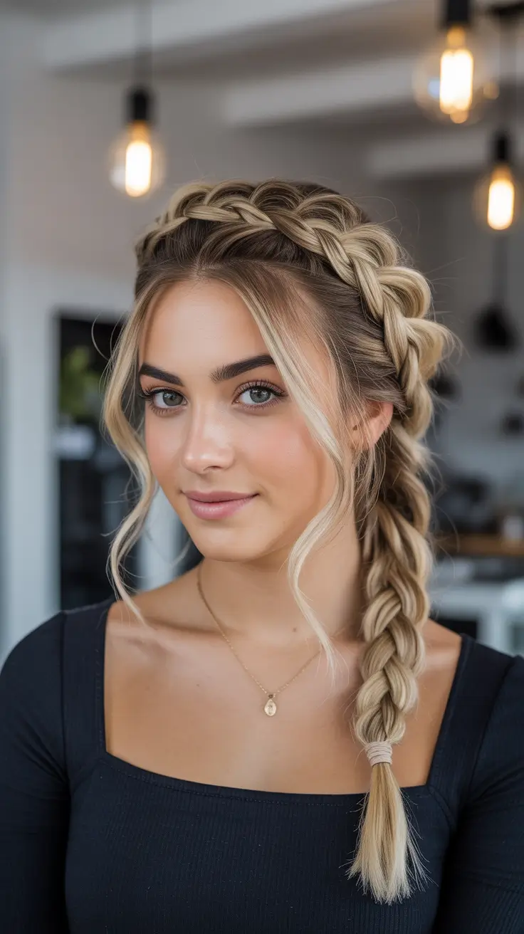 fall braids hairstyles Chunky Braid with a Twist
