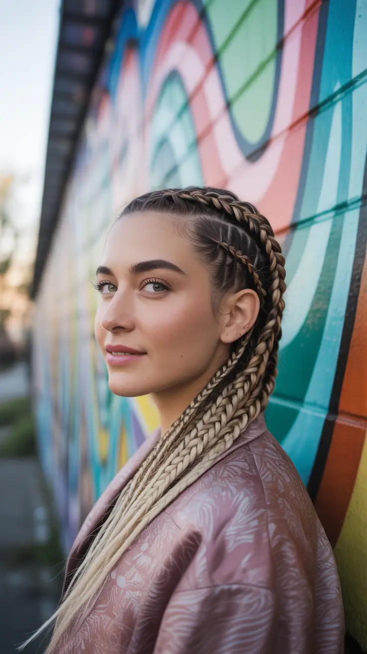 fall braids hairstyles Statement-Length Cornrow Braids with Fall Fade