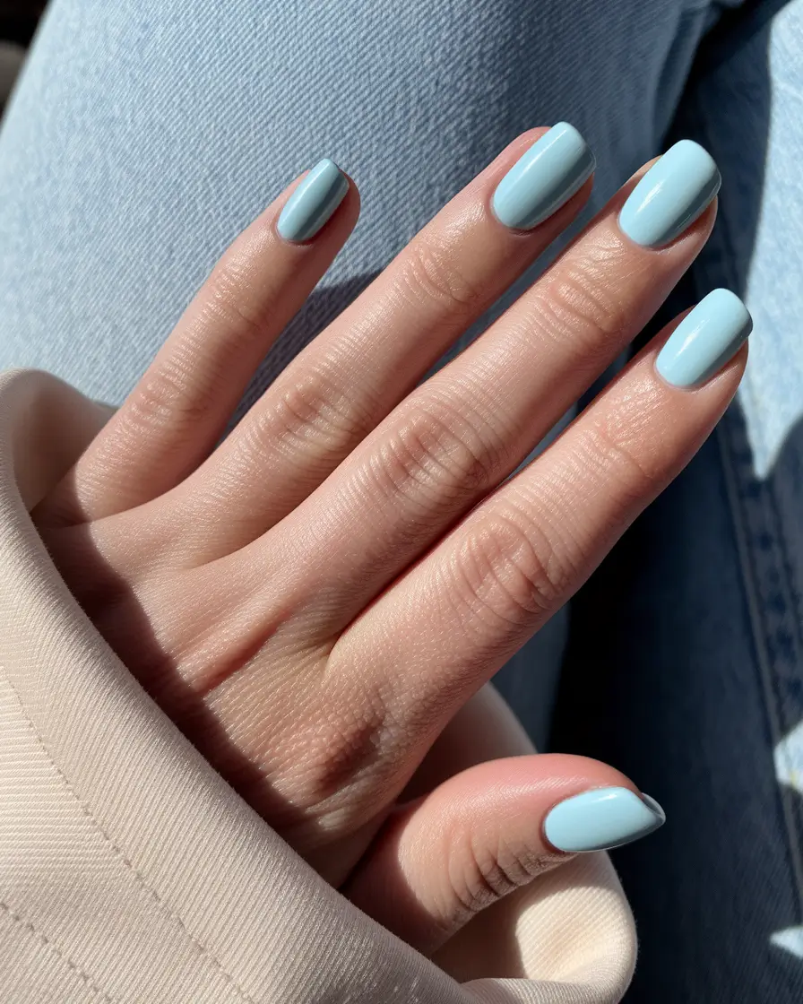 fall color nails – Frosted Sky Pastel Square