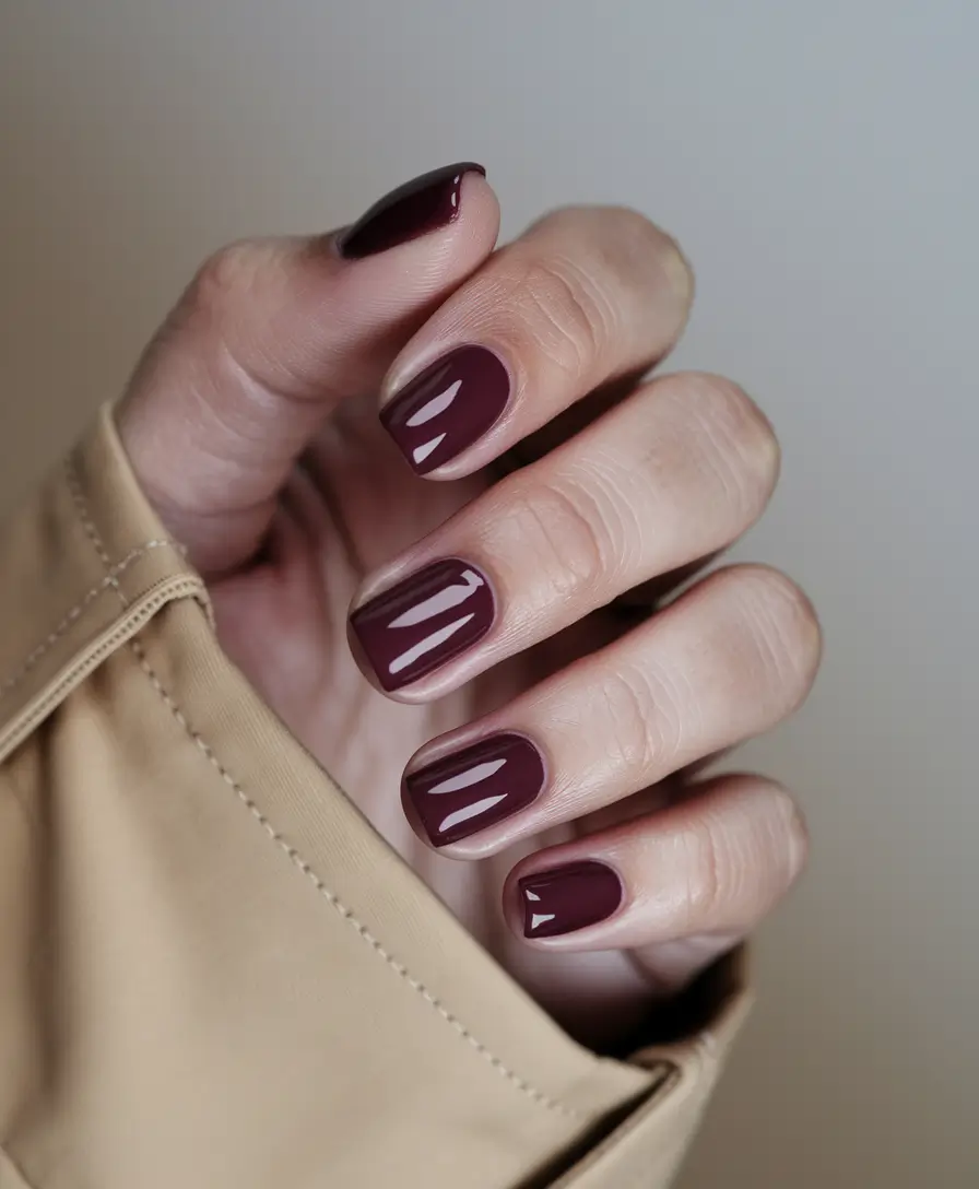 fall color nails Mulled Wine Short Square