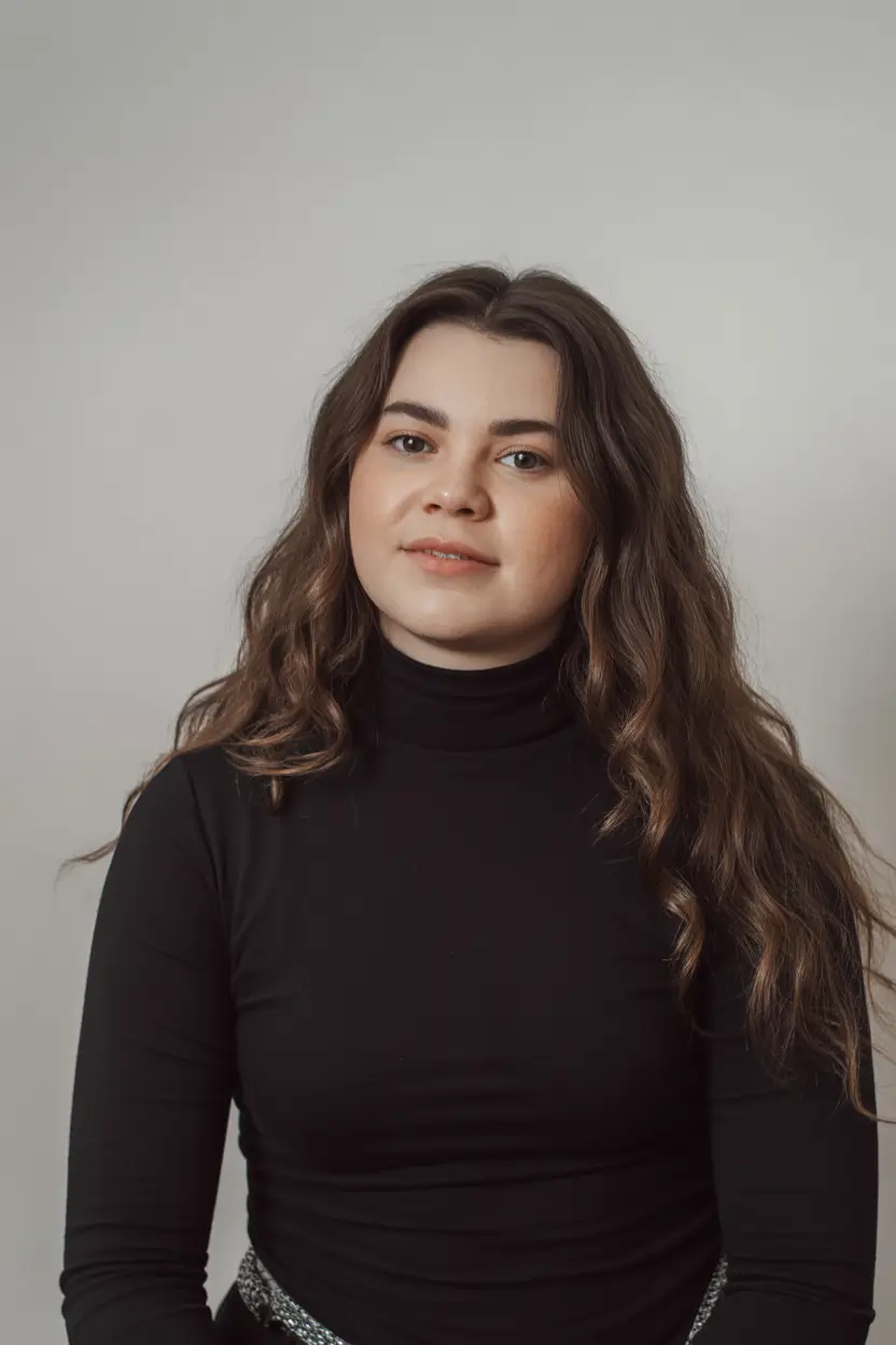 fall haircuts chubby face Wavy Volume with Long Layers