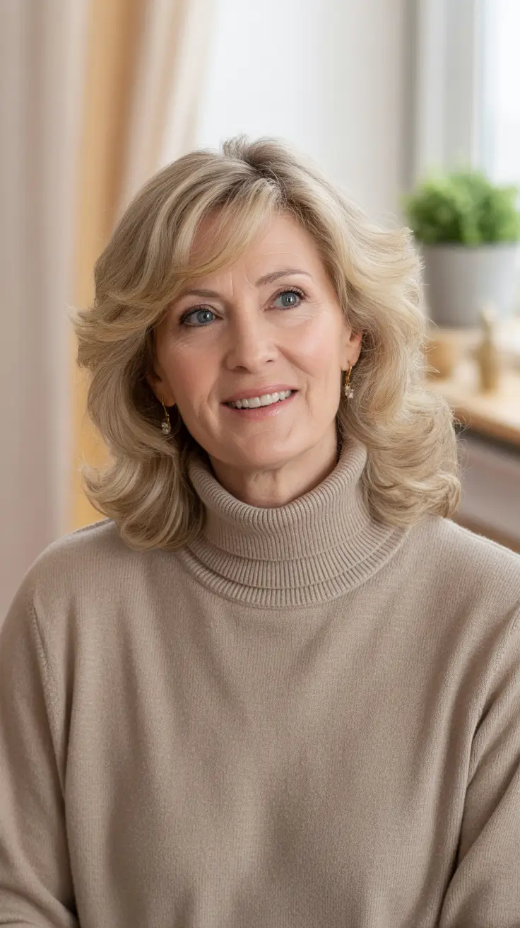 Fall 2025 Haircut That Flatter Women 50+ – Classic Collarbone Flip with Soft Layers