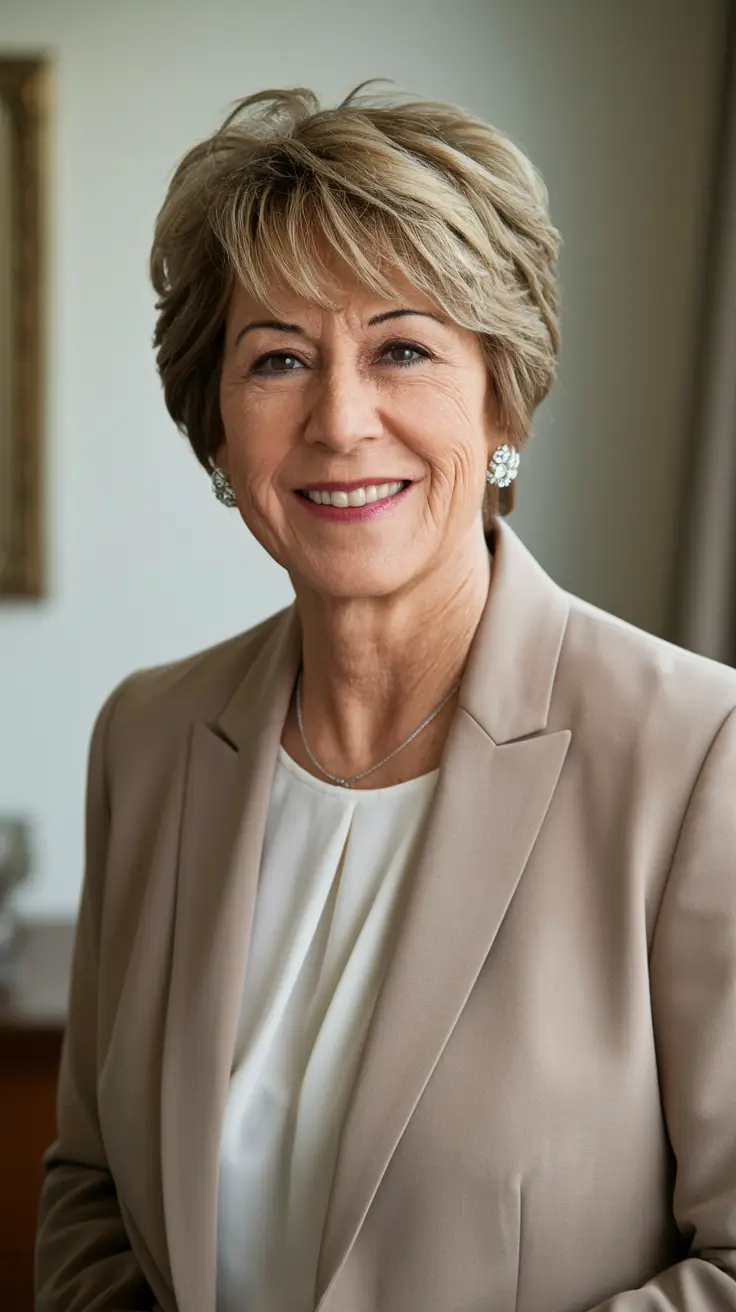 Elegant Fall 2025 Haircut Inspiration for Women Over 60 – Soft Layered Bob with Side-Swept Volume