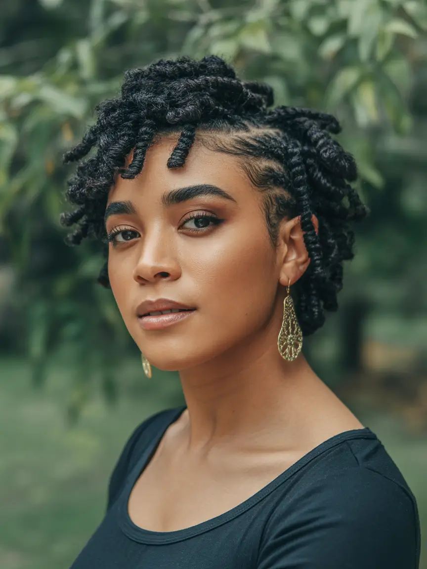 Fall 2025 Hairstyles for Black Women – Tapered Two-Strand Twists with Soft Volume